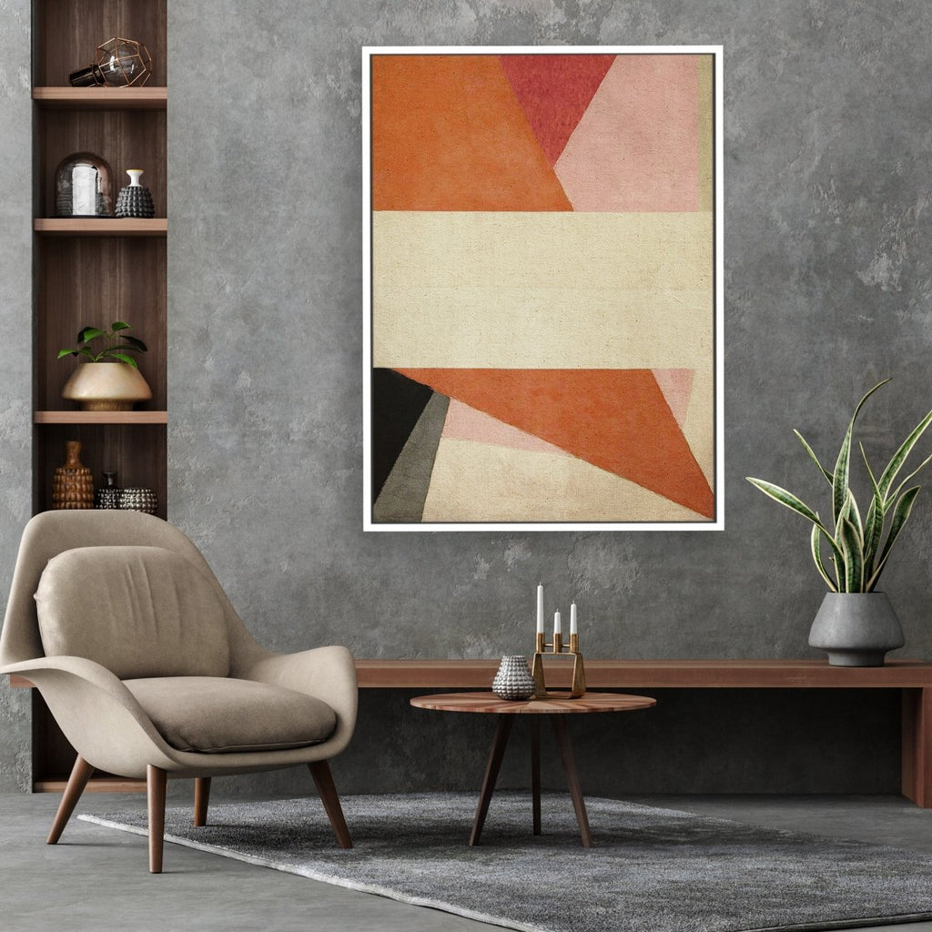 Statement Stripe framed vertical large canvas wall art piece for sale at Vybe Interior