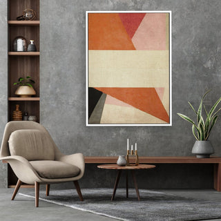 Statement Stripe framed vertical large canvas wall art piece for sale at Vybe Interior
