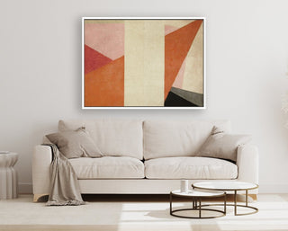 Statement Stripe framed horizontal large canvas wall art piece for sale at Vybe Interior