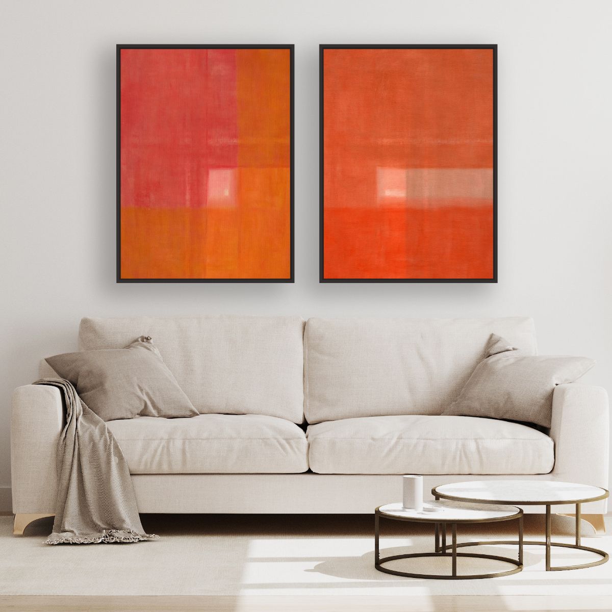 Sunshine large canvas framed 2 piece large canvas wall art piece for sale at Vybe Interior