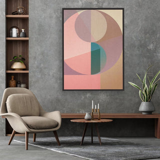 Symmetry framed vertical canvas wall art piece for sale at Vybe Interior