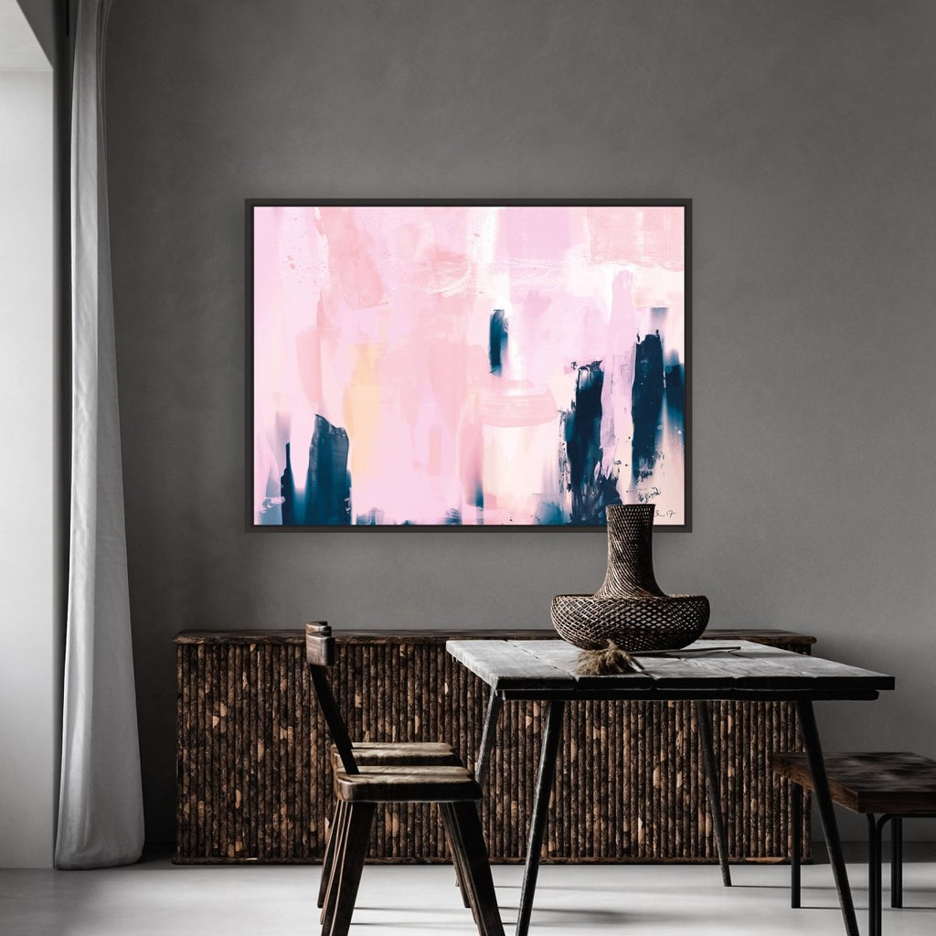 Taffy framed vertical canvas wall art piece for sale at Vybe Interior