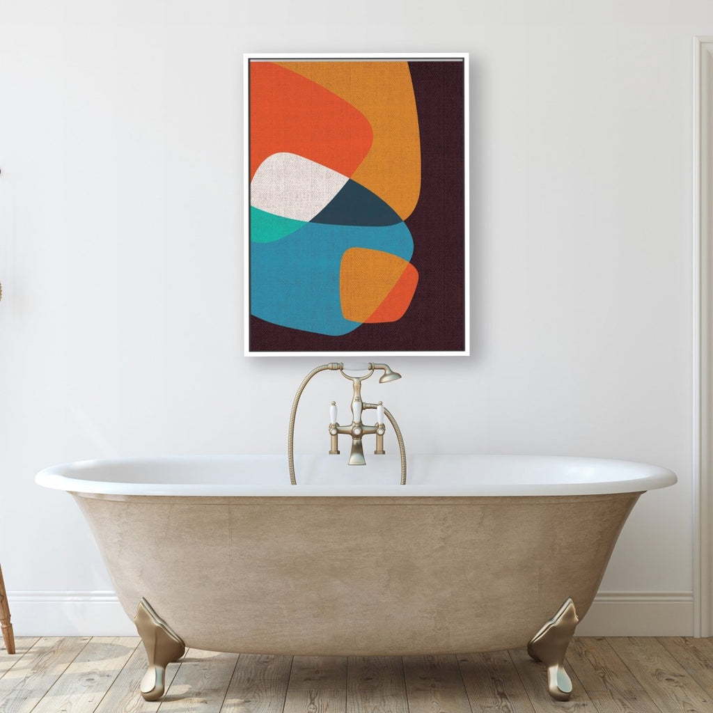 The Corner framed vertical canvas wall art piece for sale at Vybe Interior