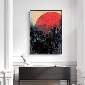 The Last Sunrise framed vertical canvas wall art piece for sale at Vybe Interior