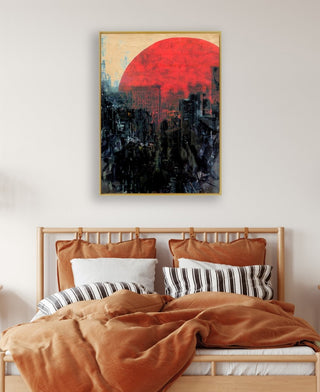 The Last Sunrise framed horizontal canvas wall art piece for sale at Vybe Interior