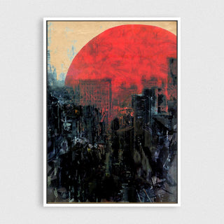 The Last Sunrise framed horizontal large canvas wall art piece for sale at Vybe Interior