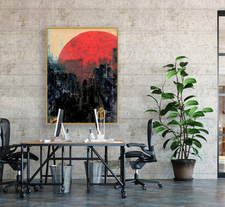 The Last Sunrise framed vertical canvas wall art piece for sale at Vybe Interior