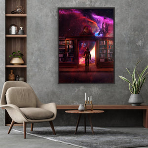 Time Travel Canvas framed vertical canvas wall art piece for sale at Vybe Interior