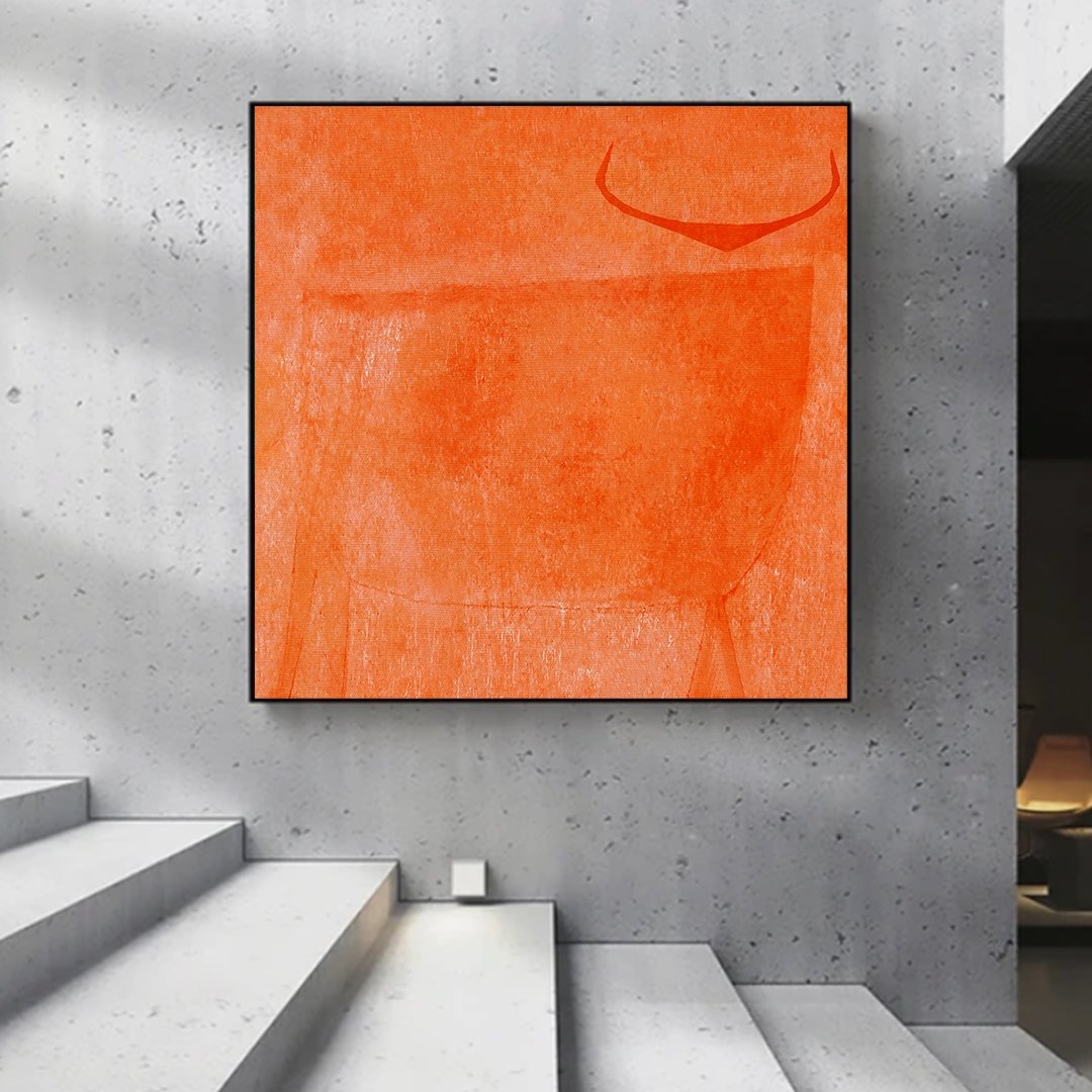 Toro Naranja framed canvas wall art piece for sale at Vybe Interior