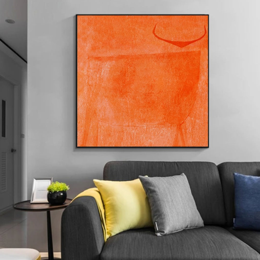 Toro Naranja framed canvas wall art piece for sale at Vybe Interior