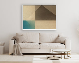 Trigonale 1 framed horizontal large canvas wall art piece for sale at Vybe Interior