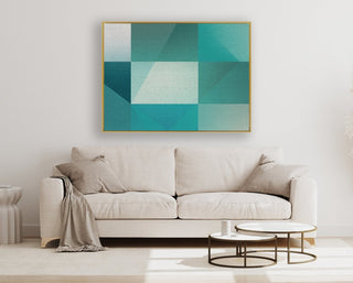 Trigonale 4 framed horizontal canvas wall art piece for sale at Vybe Interior