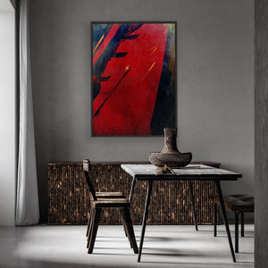 Volcanic Red framed vertical canvas wall art piece for sale at Vybe Interior